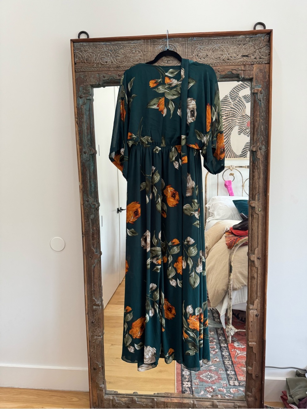 Baltic Born NWT Green Floral Maxi Wrap Dress L - Picture 3 of 3